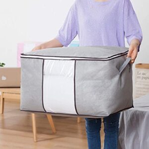 ccbye 6pcs Premium 90L Large Storage Bags, Clothes Storage Bins, Foldable Closet Organizer Storage Containers With Durable Handles, Thick Fabric For Clothing, Blanket, Comforters, Bed Sheets