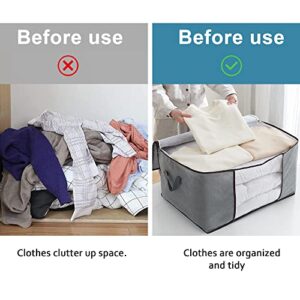 ccbye 6pcs Premium 90L Large Storage Bags, Clothes Storage Bins, Foldable Closet Organizer Storage Containers With Durable Handles, Thick Fabric For Clothing, Blanket, Comforters, Bed Sheets