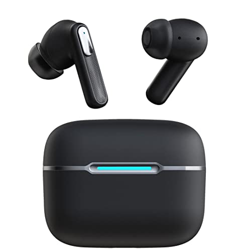 Wireless Earbuds Bluetooth 5.1 Headphones with Wireless Charging Case IPX7 Waterproof Stereo Earphones in-Ear Built-in Mic Headset, Auto Pairing Headphones for iPhone/Samsung/iOS/Android (Black)