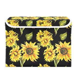 innewgogo autumn sunflower storage bins with lids for organizing organizer containers with handles oxford cloth storage cube box for home