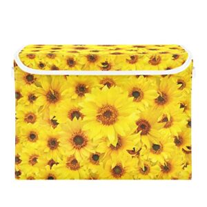 innewgogo sunflowers storage bins with lids for organizing dust-proof storage bins with handles oxford cloth storage cube box for living room