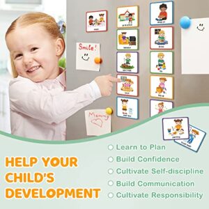 D-FantiX Magnetic Responsibility Chart and Visual Schedule Cards for Kids, Chore Chart for Multiple Kids, My Star Reward Chart Daily Routine Good Behavior Charts Dry Erasable for Toddlers at Home