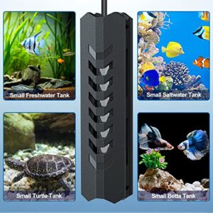 HiTauing Small Aquarium Heater, 75W Adjustable Fish Tank Heater Betta Heater Turtle Heater Mini Submersible Aquarium Heater with Automatic Power-Off Function When Leaving Water for 20-25 Gallon Tanks