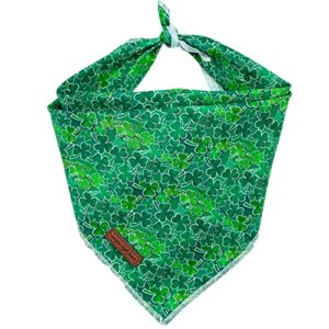 unique style paws dog bandanas 1pc washable cotton green clover dog scarfs for small medium large dogs and cats-st. patrick's day style-l