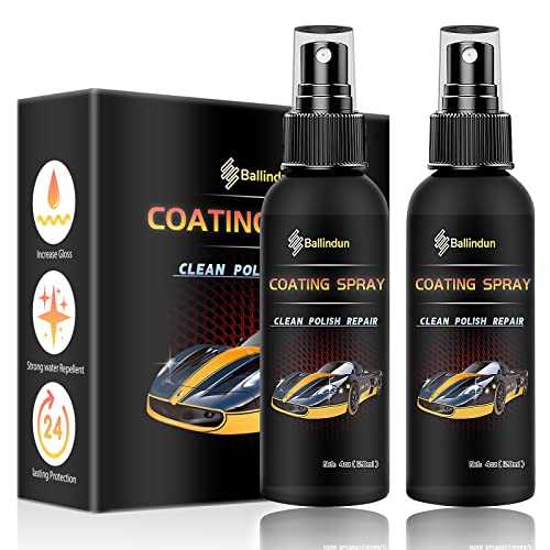 Car Ceramic Coating Spray, 2 Pack Car Wax Polish Spray, Professional Car Scratch Nano Repair Spray Polish and Polymer Paint Sealant Protection, Fast Car Detailing Kit Fine Scratch Repair Maximum Gloss