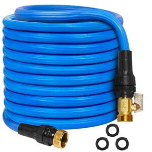 100ft expandable garden hose, 2023 upgrade lightweight extra strength fabric and 3-layer latex core, reusable 3/4" solid brass fittings, dirt-resistant, no-kink, best choice for watering and washing