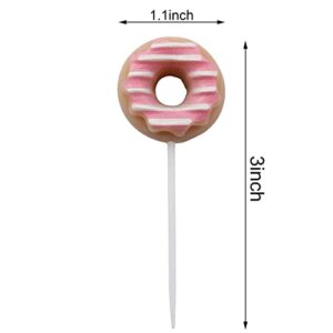 XGNG 2Boxes 10PCS Donut Cake Candles Donut Party Pick Candles