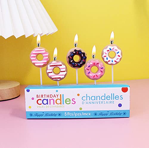 XGNG 2Boxes 10PCS Donut Cake Candles Donut Party Pick Candles