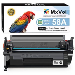 mxvol compatible 58a toner cartridge【shows ink level】 replacement for hp 58a cf258a 58x cf258x use for hp laserjet pro m404n m404dn m404dw mfp m428fdw m428fdn m428dw m404 m428 printer (black 1-pack)