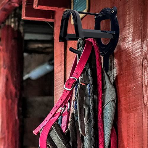 FVLFIL DEVIER 6PCS Horse Bridle Rack,Bridle Hooks for Tack Room,Horse Tack and Supplies,Horse Blanket Rack,Bridle Holder Wall Mount with Tubes and Screw,Metal