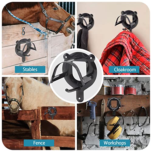 FVLFIL DEVIER 6PCS Horse Bridle Rack,Bridle Hooks for Tack Room,Horse Tack and Supplies,Horse Blanket Rack,Bridle Holder Wall Mount with Tubes and Screw,Metal