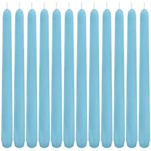 myido set of 12 10 inch taper candles - halloween taper candles are odor free - tall candles burn long and are perfect for black halloween decorations or dinner candles(blue)