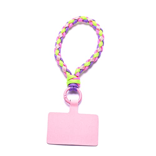 Women Super Strong Rainbow Nylon Rope Thread Knitting Phone Wristlet Holder Strap And Handmade Smartphone Hand Wrist Lanyard