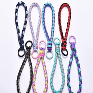 Women Super Strong Rainbow Nylon Rope Thread Knitting Phone Wristlet Holder Strap And Handmade Smartphone Hand Wrist Lanyard