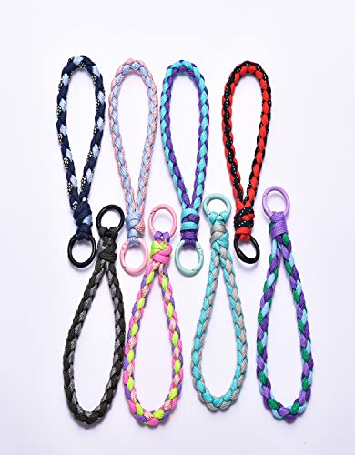 Women Super Strong Rainbow Nylon Rope Thread Knitting Phone Wristlet Holder Strap And Handmade Smartphone Hand Wrist Lanyard