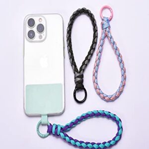 Women Super Strong Rainbow Nylon Rope Thread Knitting Phone Wristlet Holder Strap And Handmade Smartphone Hand Wrist Lanyard