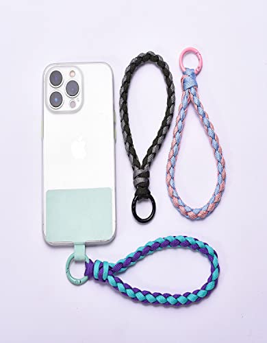 Women Super Strong Rainbow Nylon Rope Thread Knitting Phone Wristlet Holder Strap And Handmade Smartphone Hand Wrist Lanyard