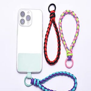 Women Super Strong Rainbow Nylon Rope Thread Knitting Phone Wristlet Holder Strap And Handmade Smartphone Hand Wrist Lanyard