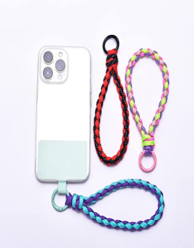 Women Super Strong Rainbow Nylon Rope Thread Knitting Phone Wristlet Holder Strap And Handmade Smartphone Hand Wrist Lanyard