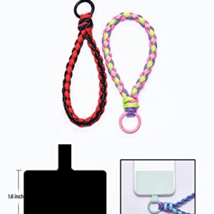 Women Super Strong Rainbow Nylon Rope Thread Knitting Phone Wristlet Holder Strap And Handmade Smartphone Hand Wrist Lanyard