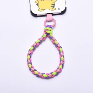Women Super Strong Rainbow Nylon Rope Thread Knitting Phone Wristlet Holder Strap And Handmade Smartphone Hand Wrist Lanyard