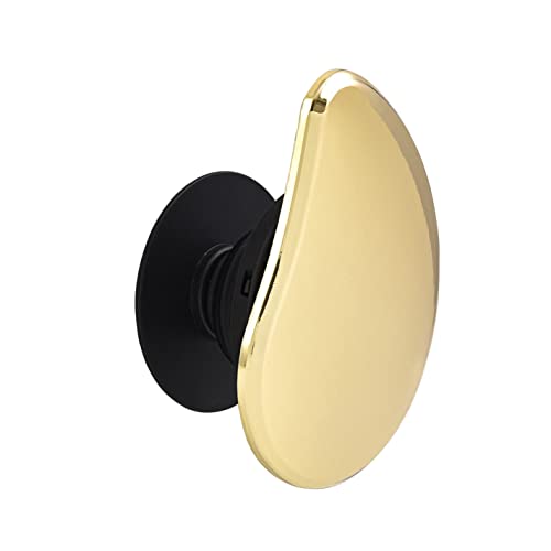 MEFELE Cln Metal Plated Mirror Phone Holder with Retractable Airbag Ring Clasp and phoneGrip（Golden Drop