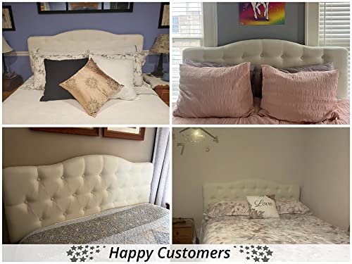 Cassandra Headboards for Full Size Bed, Upholstered Button Tufted Bed Headboard, 12 Adjustable Positions Full Headboard Only, Wall Mounted Headboard, Bed Backboard Linen Fabric Head Board, Light Gray