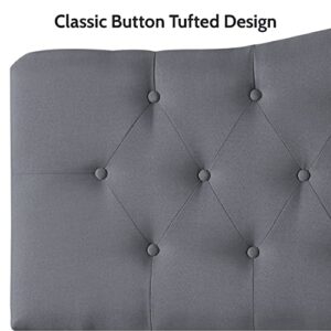 Cassandra Headboards for Full Size Bed, Upholstered Button Tufted Bed Headboard, 12 Adjustable Positions Full Headboard Only, Wall Mounted Headboard, Bed Backboard Linen Fabric Head Board, Light Gray