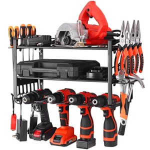 qicho tool organizer holder wall shelf- power drill storage rack heavy duty tool box organizers and storage