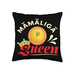 Romania Romanian Gifts Tee Mamaliga Queen Throw Pillow, 16x16, Multicolor