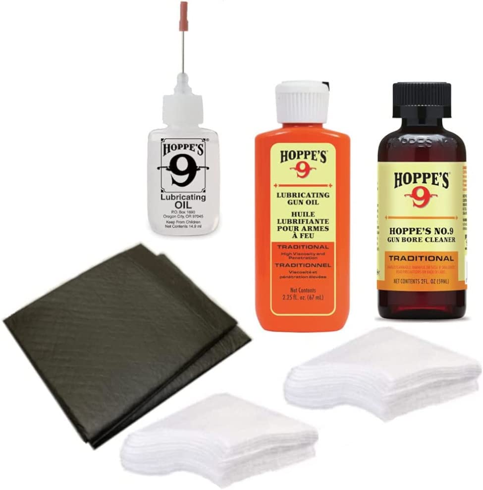 Gun Cleaner with Gun Oil Needle Applicator, Refill, WM Cotton Patches and Absorbent Cleaning Pads