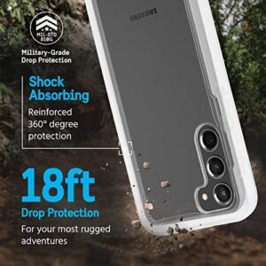 Pelican Voyager - Samsung Galaxy S23 Case [6.1"] [18FT MIL-STD Drop Protection] [Wireless Charging] Phone Case for Samsung Galaxy S23 w/Belt Clip Holster Phone Stand - Anti Yellowing - Clear