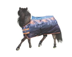 tack shack of ocala- shires mini/foal highlander turnout blanket, waterproof turnout blanket, 600 denier, 200g polly fill turnout blanket, mini waterproof blanket (45, winter sunset)