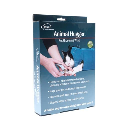 Jokari Animal Hugger Wrap Bag Carrier to Groom Cats, Pets, and Small Dogs or Kittens. Clip Nails, Brush Fur or Hair, Hold Furry Friends Snug and Safe. Great Grooming Restraint Kit for Pets or Groomers