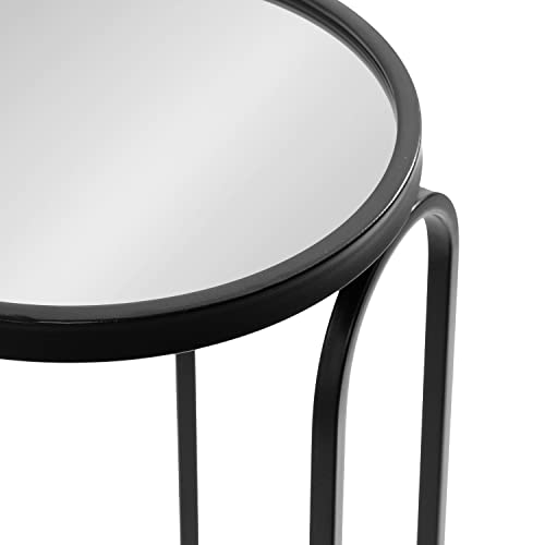 Kate and Laurel Pomeroy Modern Contemporary Glam Metal Drink Table for Display and Home Décor, 11x11x24, Black