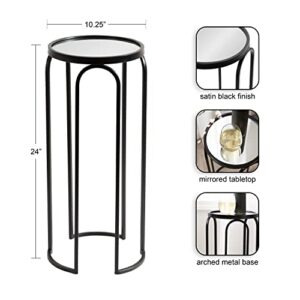 Kate and Laurel Pomeroy Modern Contemporary Glam Metal Drink Table for Display and Home Décor, 11x11x24, Black