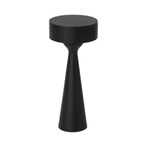 kate and laurel solbrett modern sculptural drink table with unique round design and weighted base for stability, 10x10x22, black