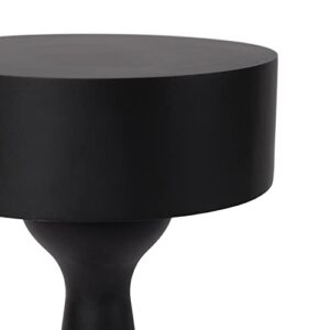 Kate and Laurel Solbrett Modern Sculptural Drink Table with Unique Round Design and Weighted Base for Stability, 10x10x22, Black