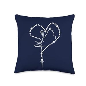 Virgen Divina Pastora Venezuela Gift Store Rosario Virgen Divina Pastora Barquisimeto Venezuela Maria Throw Pillow, 16x16, Multicolor