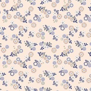 texco inc wool dobby floral ditsy pattern/100% poly no stretch prints woven decoration apparel home/diy fabric, blush peri 2 yards