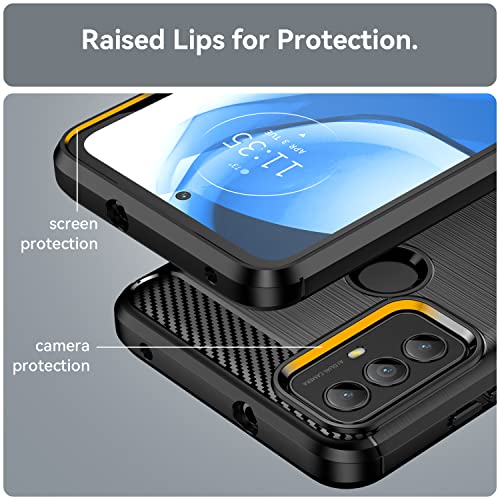 for Moto G Play 2023 Case,with HD Screen Protector,Shock-Absorption Flexible TPU Bumper Cove Soft Rubber Protective Case for Motorola Moto G Play 2023 (Black)