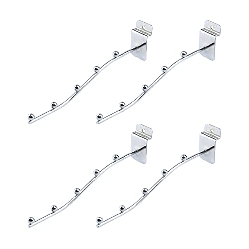 Geesatis 4 Pcs Wall Mount Clothes Hanger Length 20cm/8inch Coat Rack Closet Storage Organizer with 5 Hook