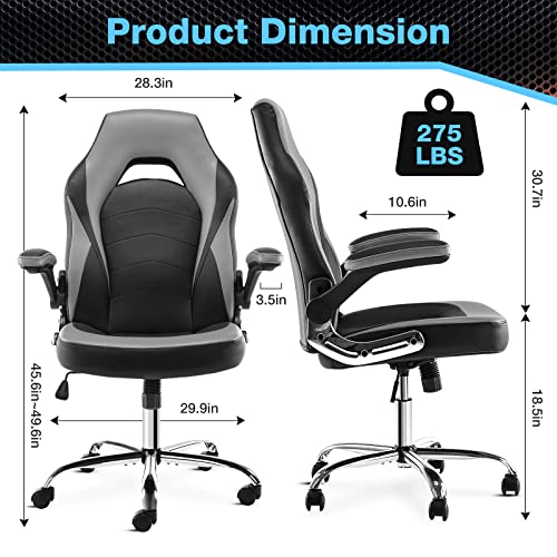 JHK Gaming Chair-Ergonomic Office, Light Grey