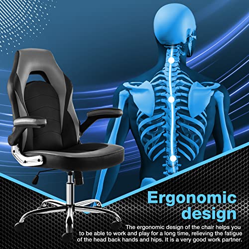 JHK Gaming Chair-Ergonomic Office, Light Grey