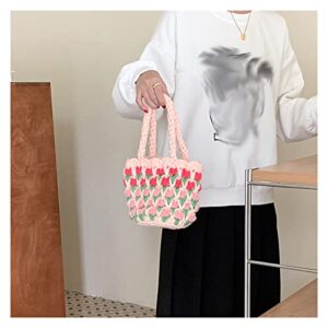 xbwei flower bag diy hand knitting bag wool crochet knitting gift (color : a, size : 1)