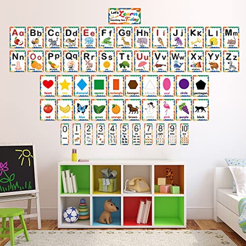 D-FantiX Magnetic Responsibility Chart and 58 Pieces Alphabet and Number Bulletin Board Set