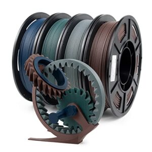 iemai 3d printer filament bundle, colorful carbon fiber pla filament 250g x 4 spools, pla filament 1.75mm dimensional accuracy +/- 0.02mm (blue/blue grey/brown/army green)