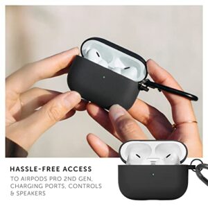 Native Union Roam Case for AirPods Pro 2 – Silky & Matte Liquid Silicone Case with Clip - Compatible with Airpods Pro and Airpods Pro 2nd Generation (Black)