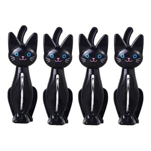 4pcs cats creative clothes pins,multifunction beach towel clips bed sheet plastic windproof clothes pins for quilt hanger bed sheet clips(black)