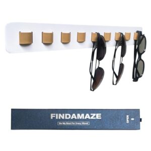 findamaze sunglasses organizer wall mounted wood sunglass holder for home glasses holder/sunglasses rack ,home decor (white-1pcs-long)